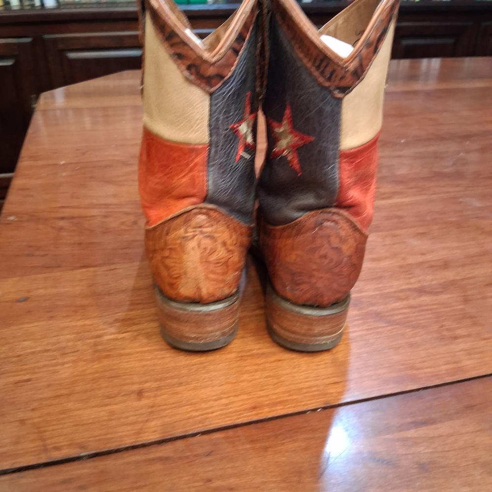 Kids Western Cowboy Boots - Brown, Red, Blue - Picture 4 of 6